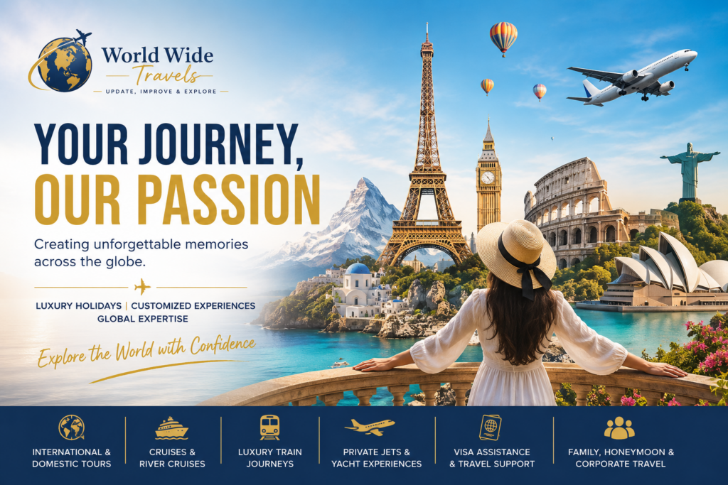 World Wide Travels luxury international and domestic tour packages with iconic world landmarks and scenic travel destinations.